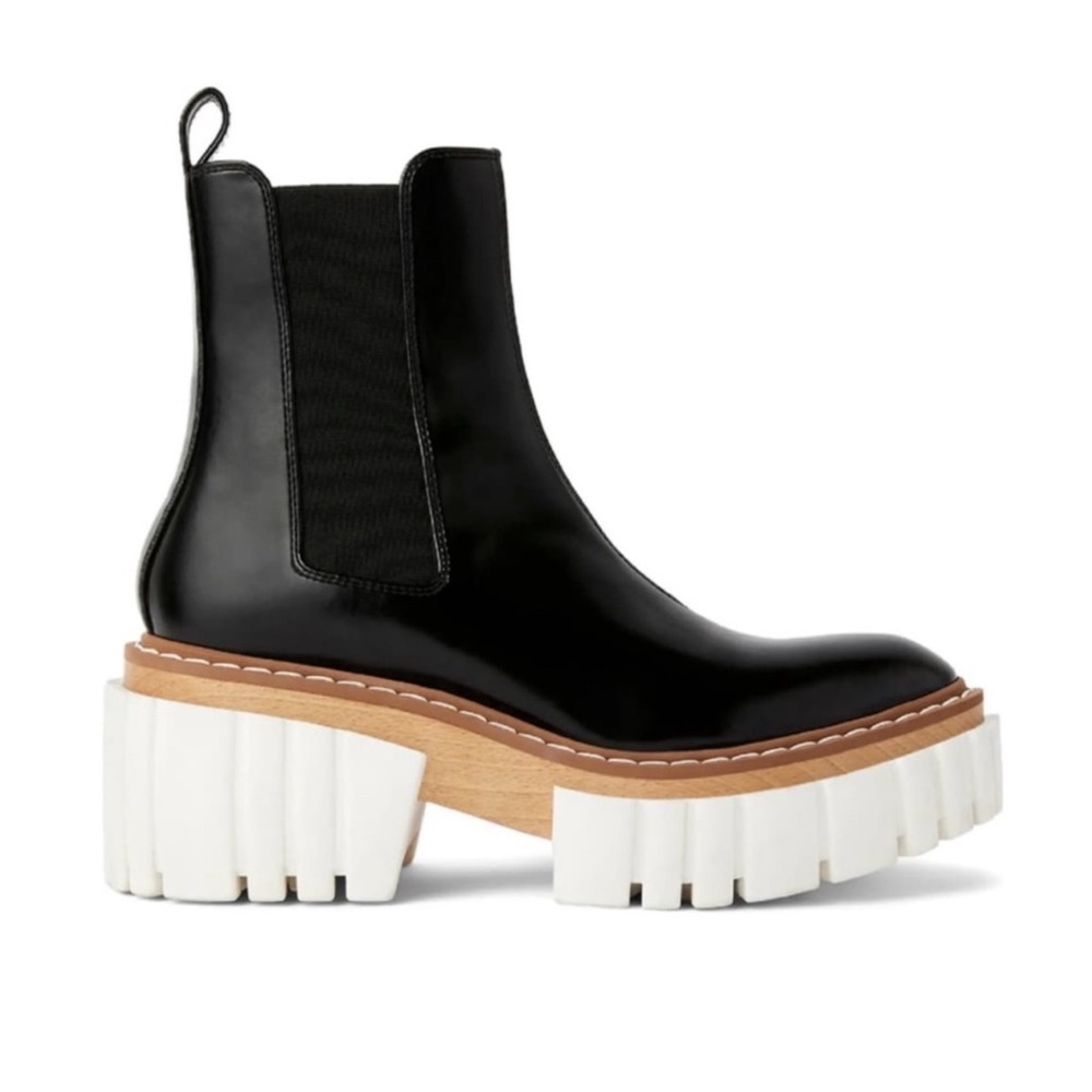 Stella McCartney Emilie Platform Chelsea Black and White Bootie
